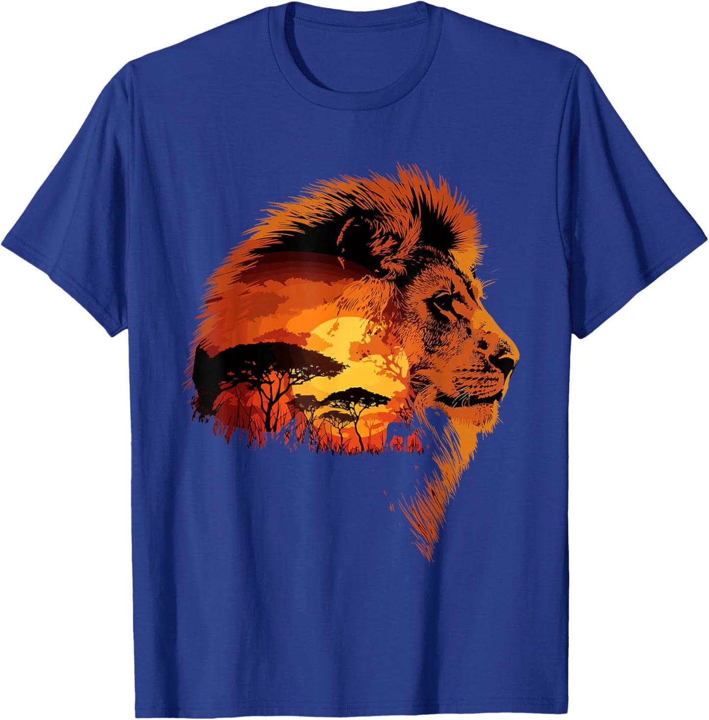 Africa Nature & Safari Savannah Landscape Lion T-Shirt - T-Shirt | Royal
