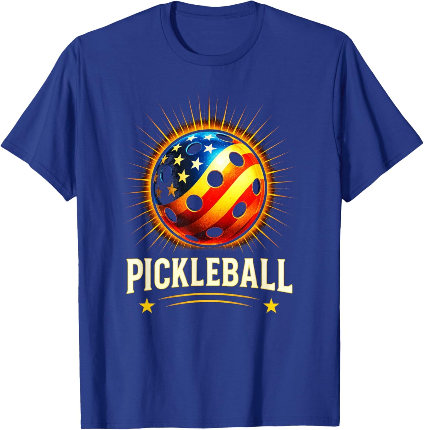 Pickleball - American Flag Player 4th July T-Shirt - T-Shirt | Royal