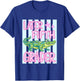 Pink Striped Later Fifth Grader End of School Year Teacher T-Shirt - T-Shirt | Royal