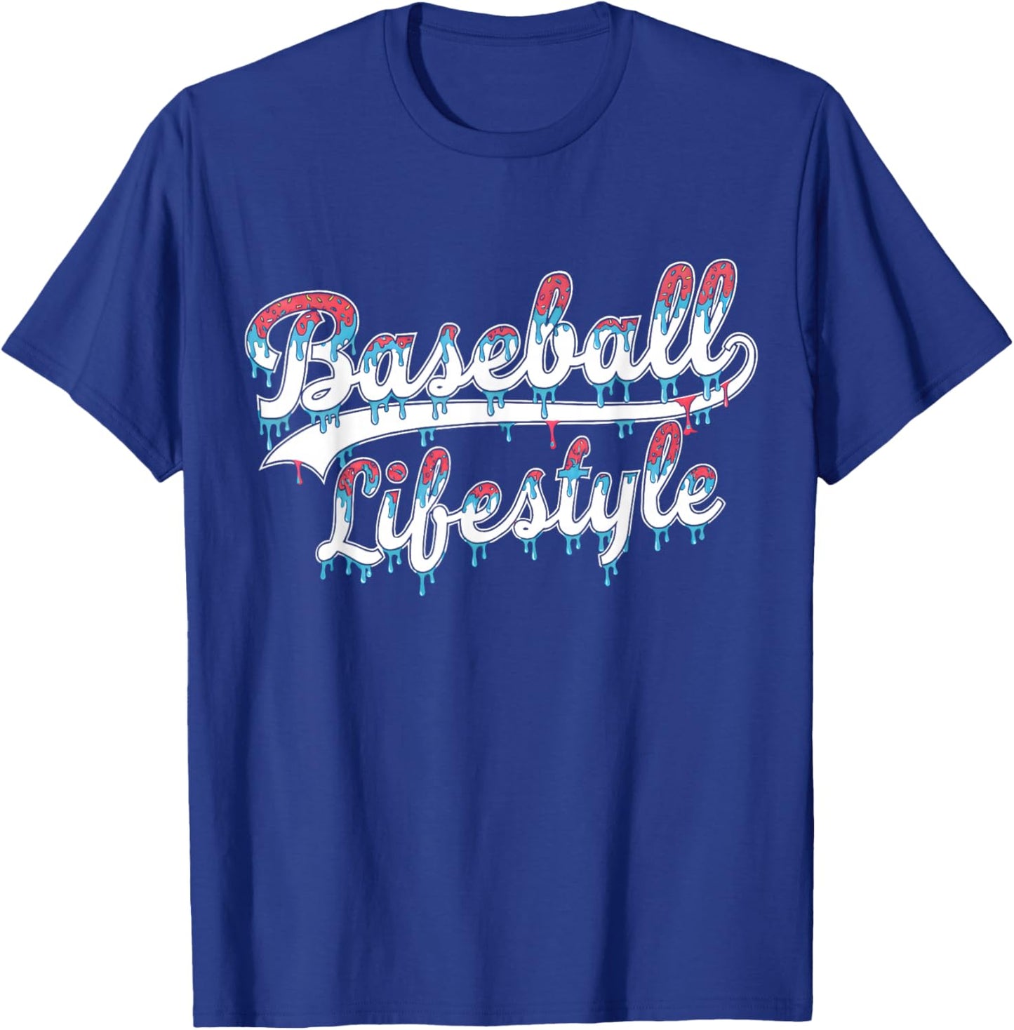 Baseball Life Style 101 Apparel Youth Drip Baseball Boys Kid T-Shirt - T-Shirt | Royal