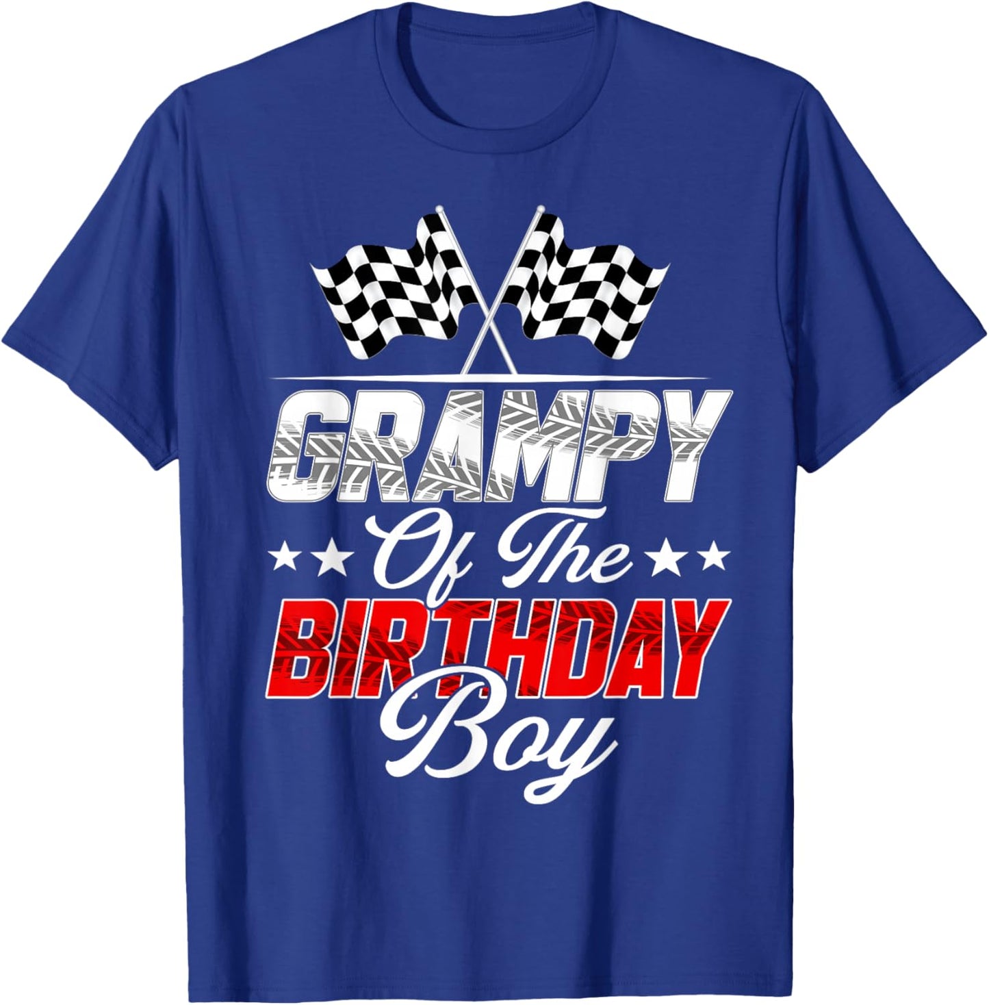 Race Car Grampy of The Birthday Boy Racing Family Pit Crew T-Shirt - T-Shirt | Royal