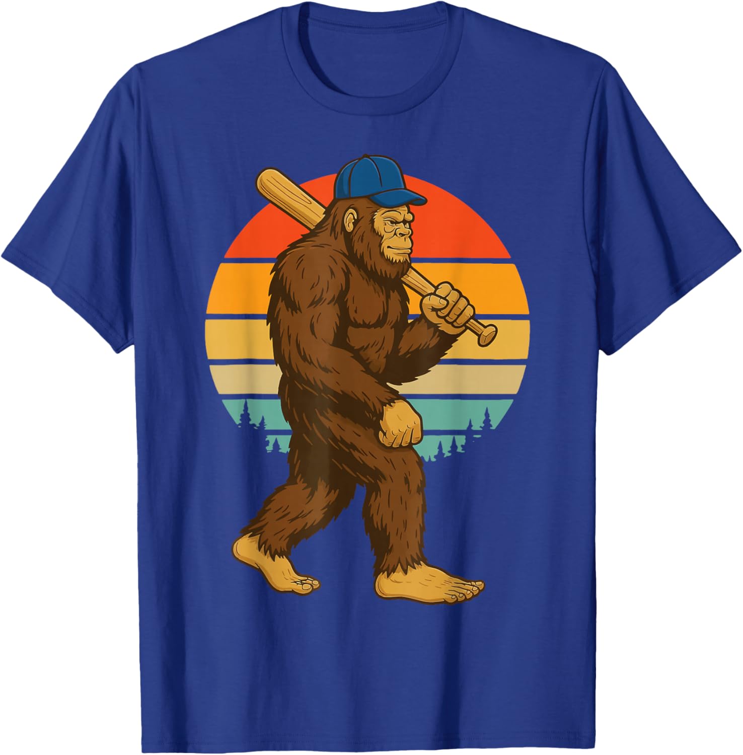 Bigfoot Baseball Retro T-Shirt - T-Shirt | Royal