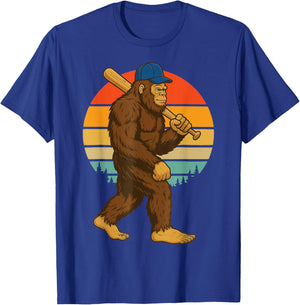 Bigfoot Baseball Retro T-Shirt - T-Shirt | Royal
