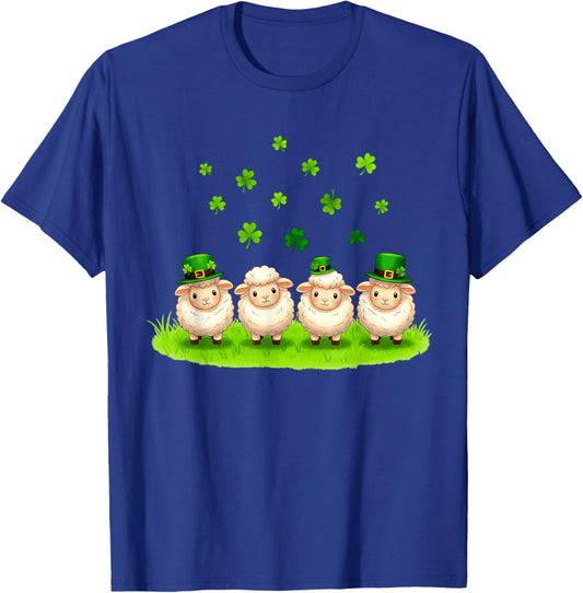 Funny Sheeps Leprechaun Shamrocks St Patrick's Day Kids Boys T-Shirt - T-Shirt | Royal
