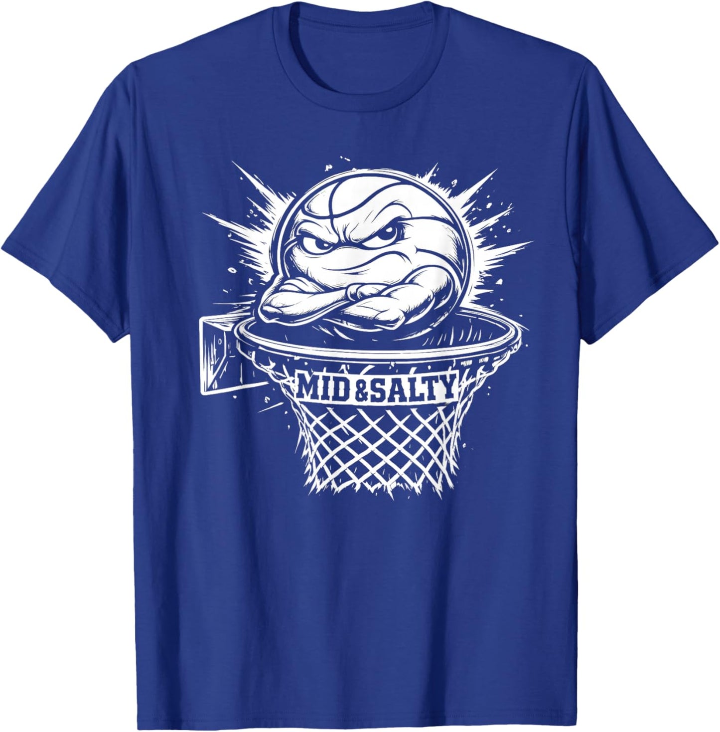 Mid and Salty Basketball Grumpy Ball T-Shirt - T-Shirt | Royal