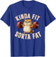 Kinda Fit Sorta Fat Funny Gym Cute Cat Retro T-Shirt - T-Shirt | Royal