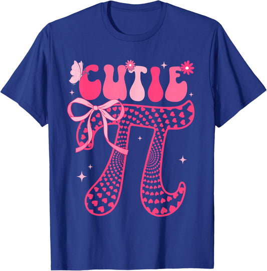 Pink Coquette Bow Cutie Pi Day Math March 14 Teacher Girl T-Shirt - T-Shirt | Royal