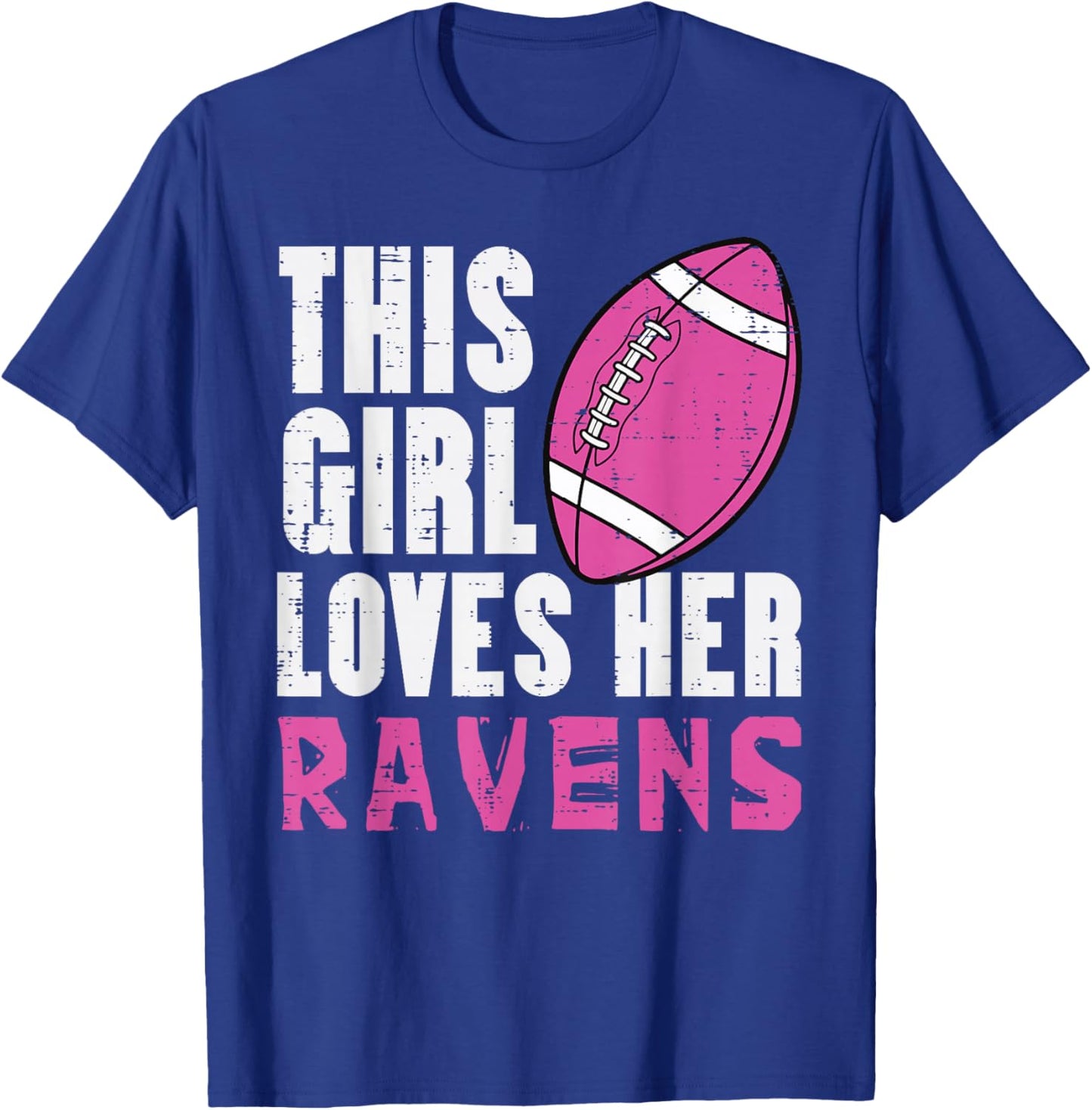 This Girl Loves Her Raven Women Kids Girls Youth Teen T-Shirt - T-Shirt | Royal