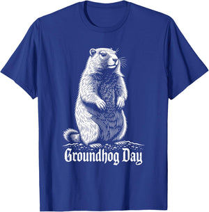 Punxy Phil's Groundhog Day Costume February 2nd Holiday T-Shirt - T-Shirt | Royal