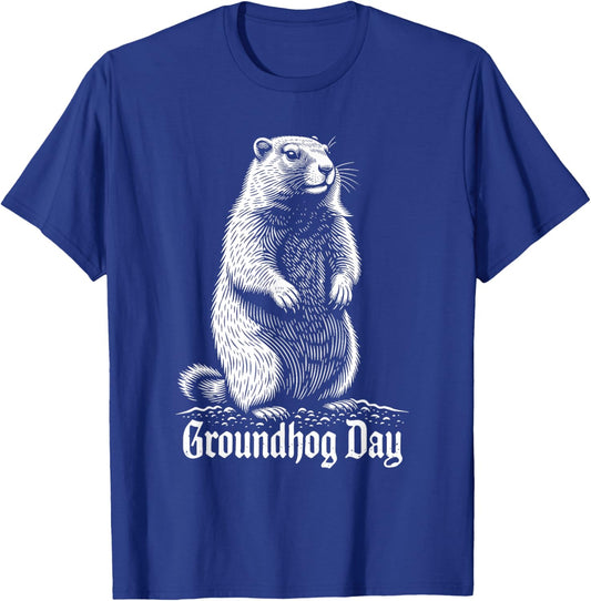 Punxy Phil's Groundhog Day Costume February 2nd Holiday T-Shirt - T-Shirt | Royal