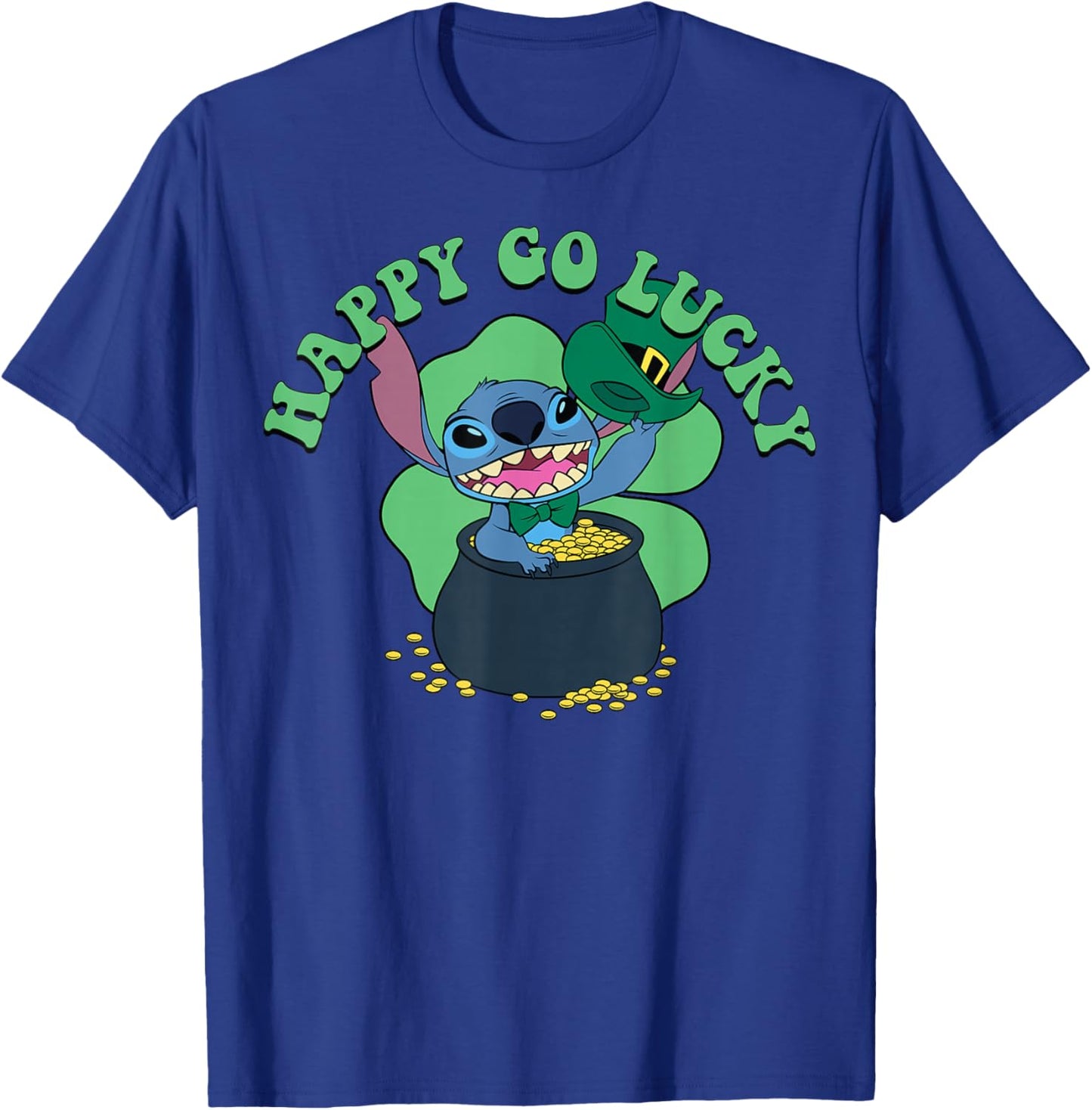Disney Lilo & Stitch St. Patrick's Day Happy Go Lucky Season T-Shirt - T-Shirt | Royal