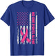 No One Fights Breast Cancer Alone US Flag Pink Ribbon T-Shirt - T-Shirt | Royal