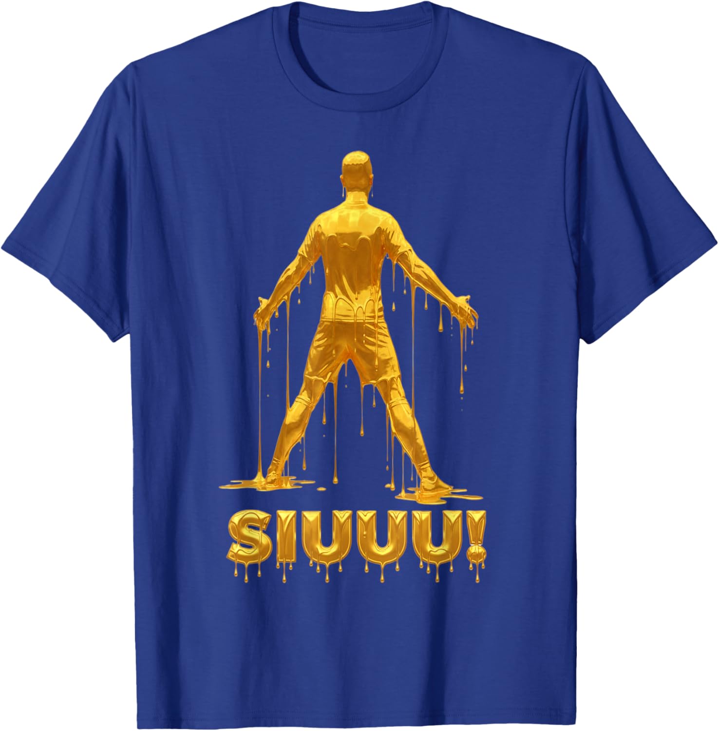 Siuu Funny Soccer Football Kids Boys Gold-Drip Soccer Player T-Shirt - T-Shirt | Royal
