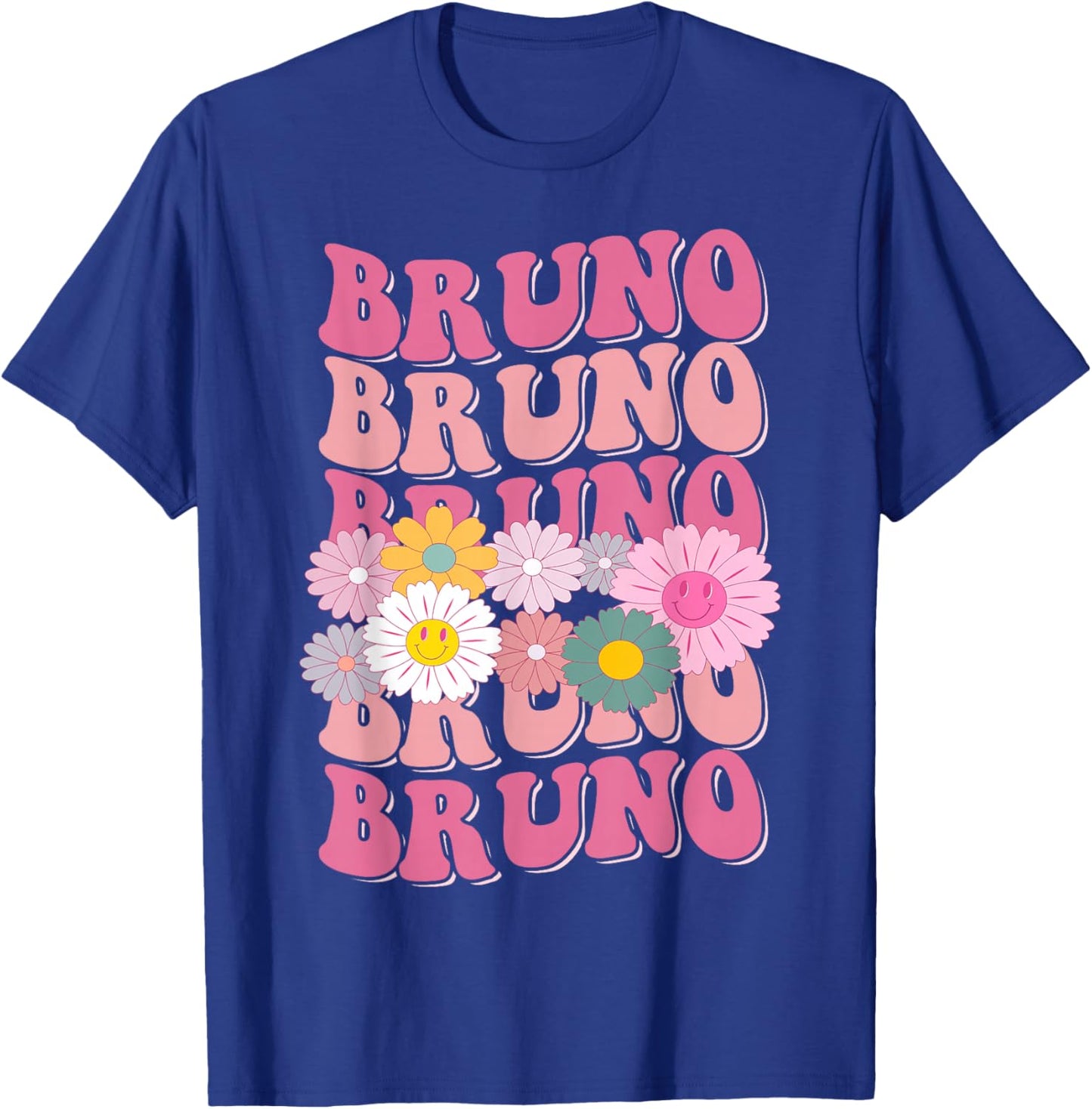 Girl Retro Bruno First Name Personalized Groovy 80's T-Shirt - T-Shirt | Royal