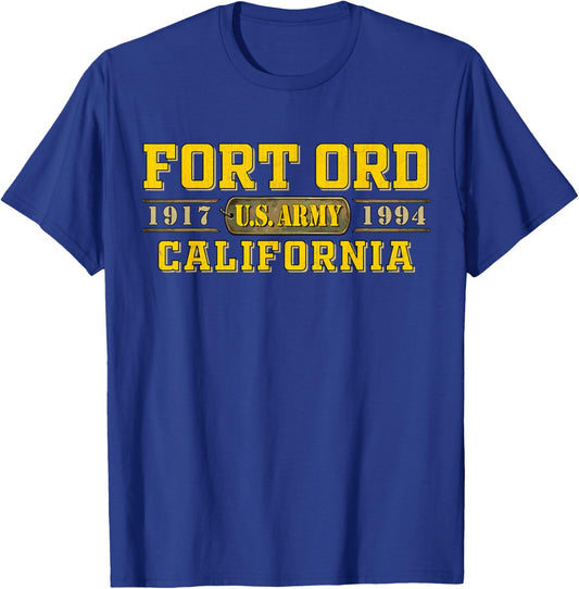 Fort Ord California 7th Infantry Division Veteran Vintage T-Shirt - T-Shirt | Royal
