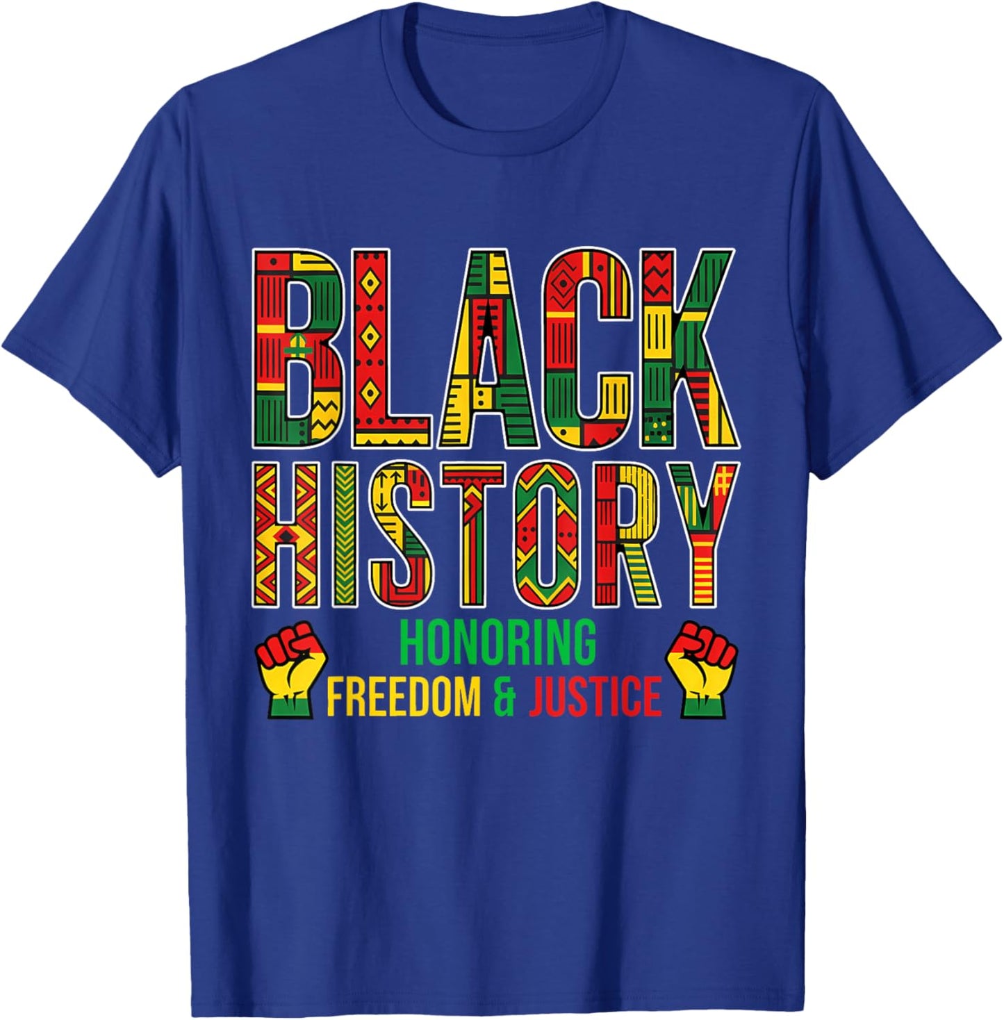 Black History Month Shirt Men Women Kids Patriotic African T-Shirt - T-Shirt | Royal