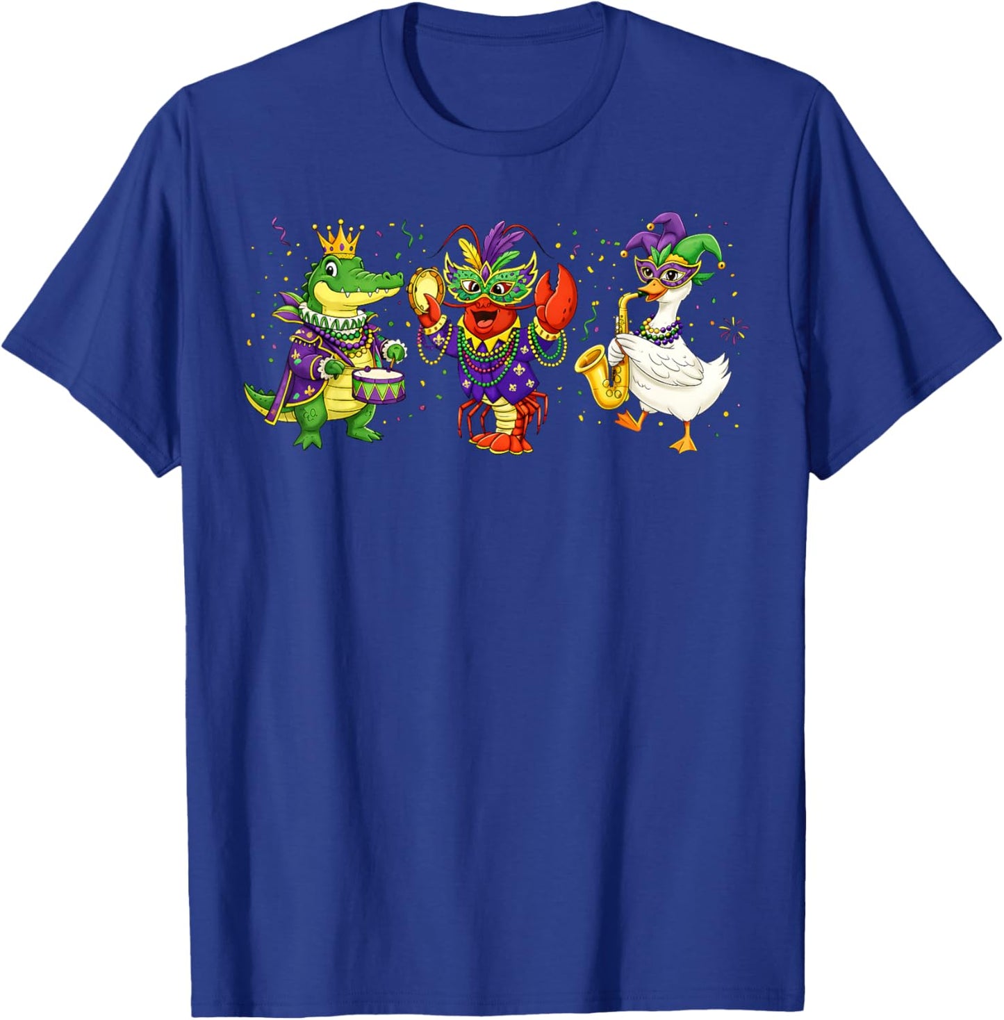 ABC Alligator Brown Crawfish Louisiana Mardi Gras Party T-Shirt - T-Shirt | Royal