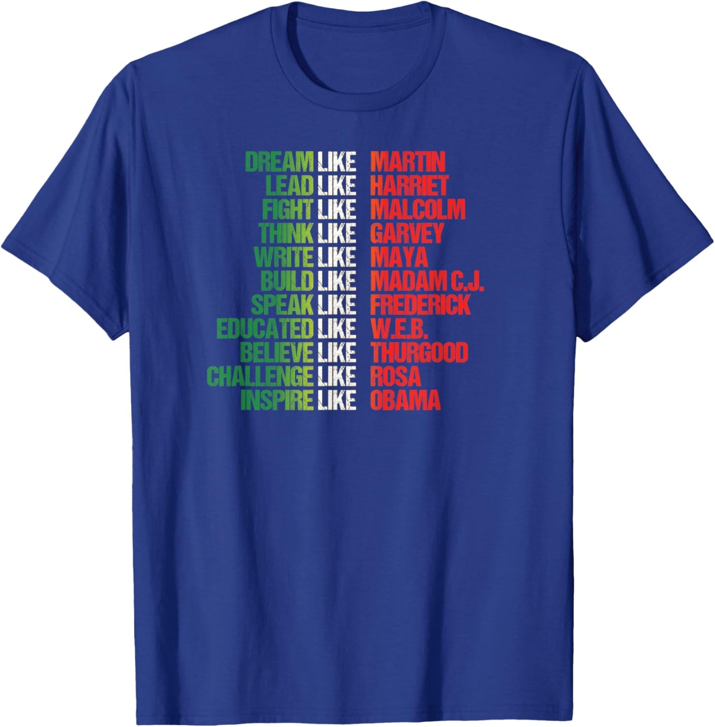 Greatest African-American Leaders Black History Month T-Shirt - T-Shirt | Royal