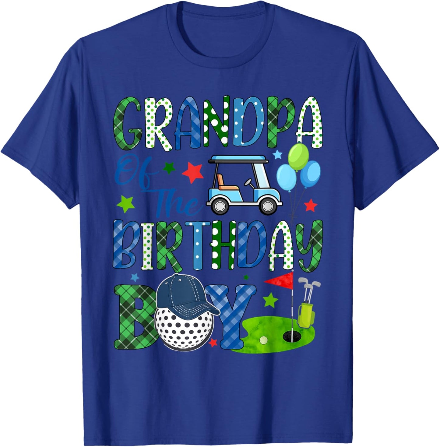 Grandpa of The Birthday Boy Golf Sport Matching Family T-Shirt - T-Shirt | Royal