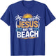 All I Need Jesus and The Beach Christian Faith Ocean Summer T-Shirt - T-Shirt | Royal