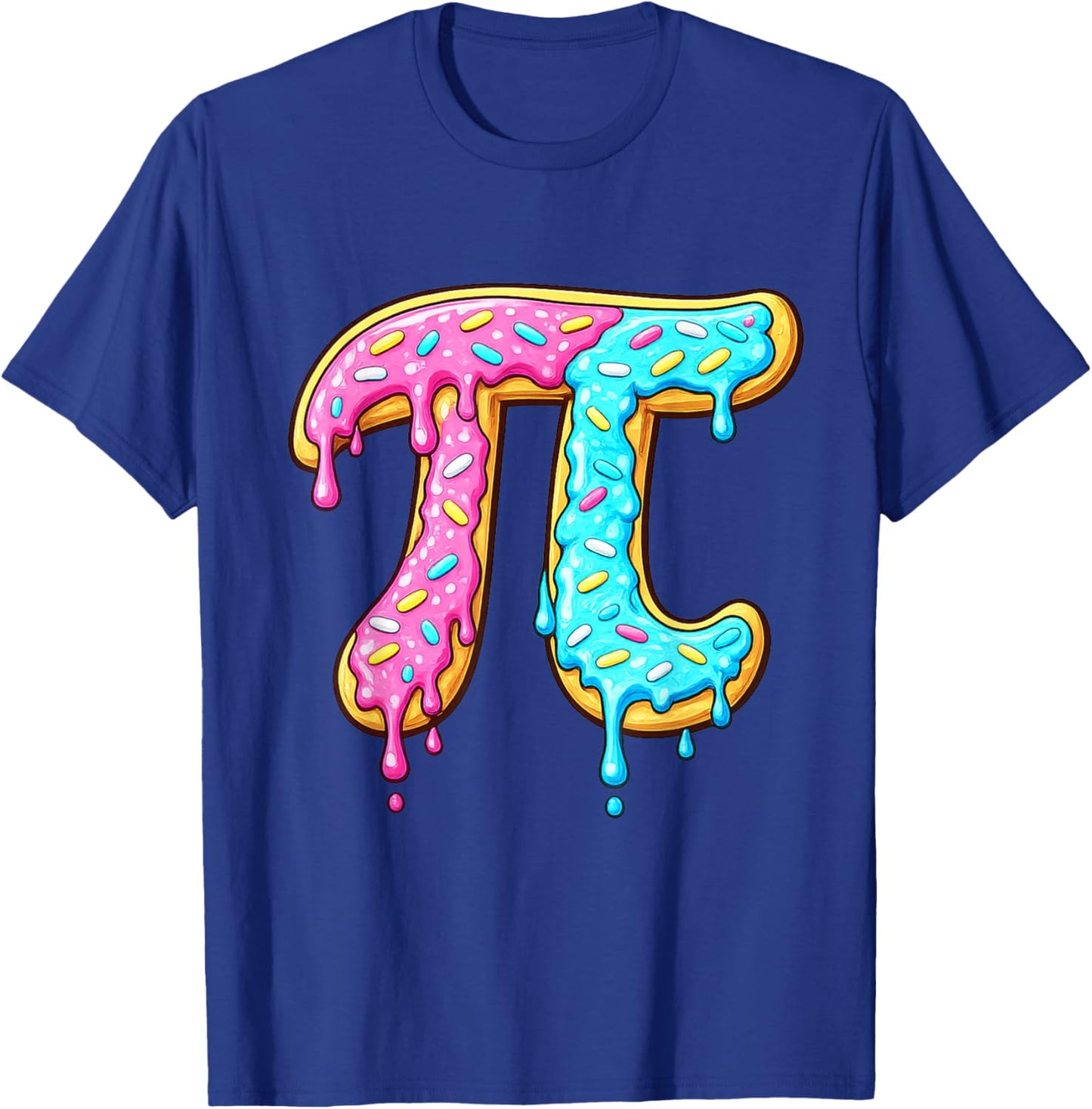 Pi Day Kids Dripping Ice Cream Pi - Funny Math Food 3.14 T-Shirt - T-Shirt | Royal