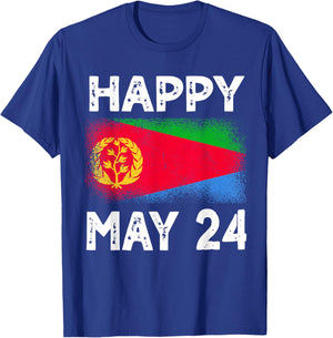 Happy May 24 Eritrea Independence Day Flag Design T-Shirt - T-Shirt | Royal