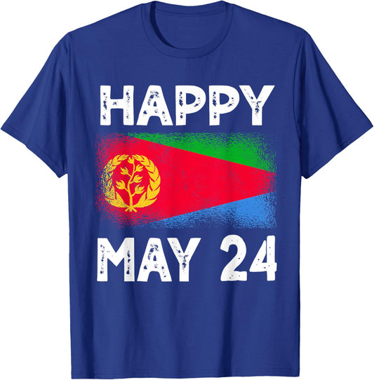 Happy May 24 Eritrea Independence Day Flag Design T-Shirt - T-Shirt | Royal