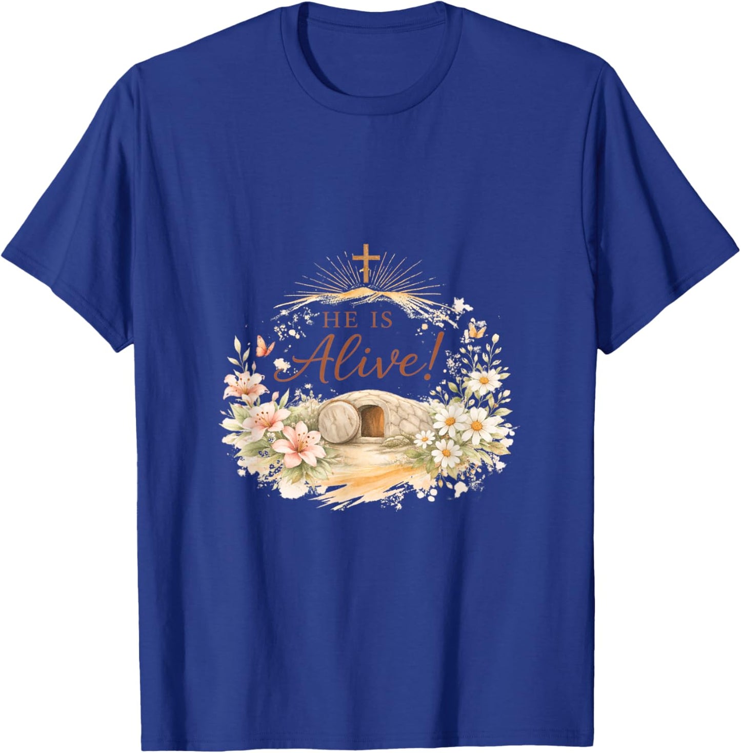 Easter Blessings – Faith, Family, & Joyful Spring T-Shirt - T-Shirt | Royal