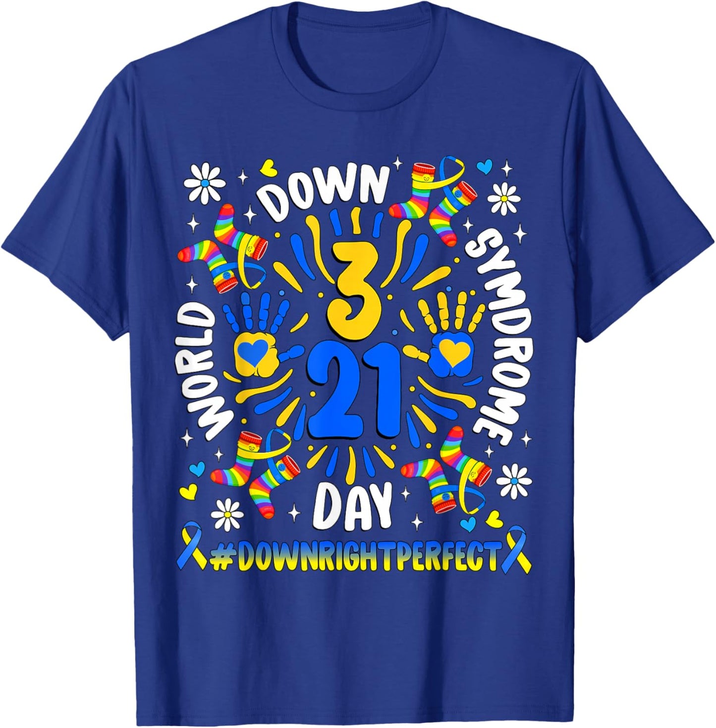 World Down Syndrome Day 321 Awareness Support Men Women Kids T-Shirt - T-Shirt | Royal