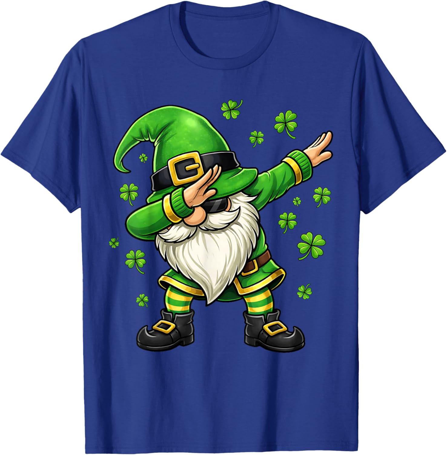 Dabbing Gnome Shamrock St Patricks Day Gnome Men Women Kids T-Shirt - T-Shirt | Royal