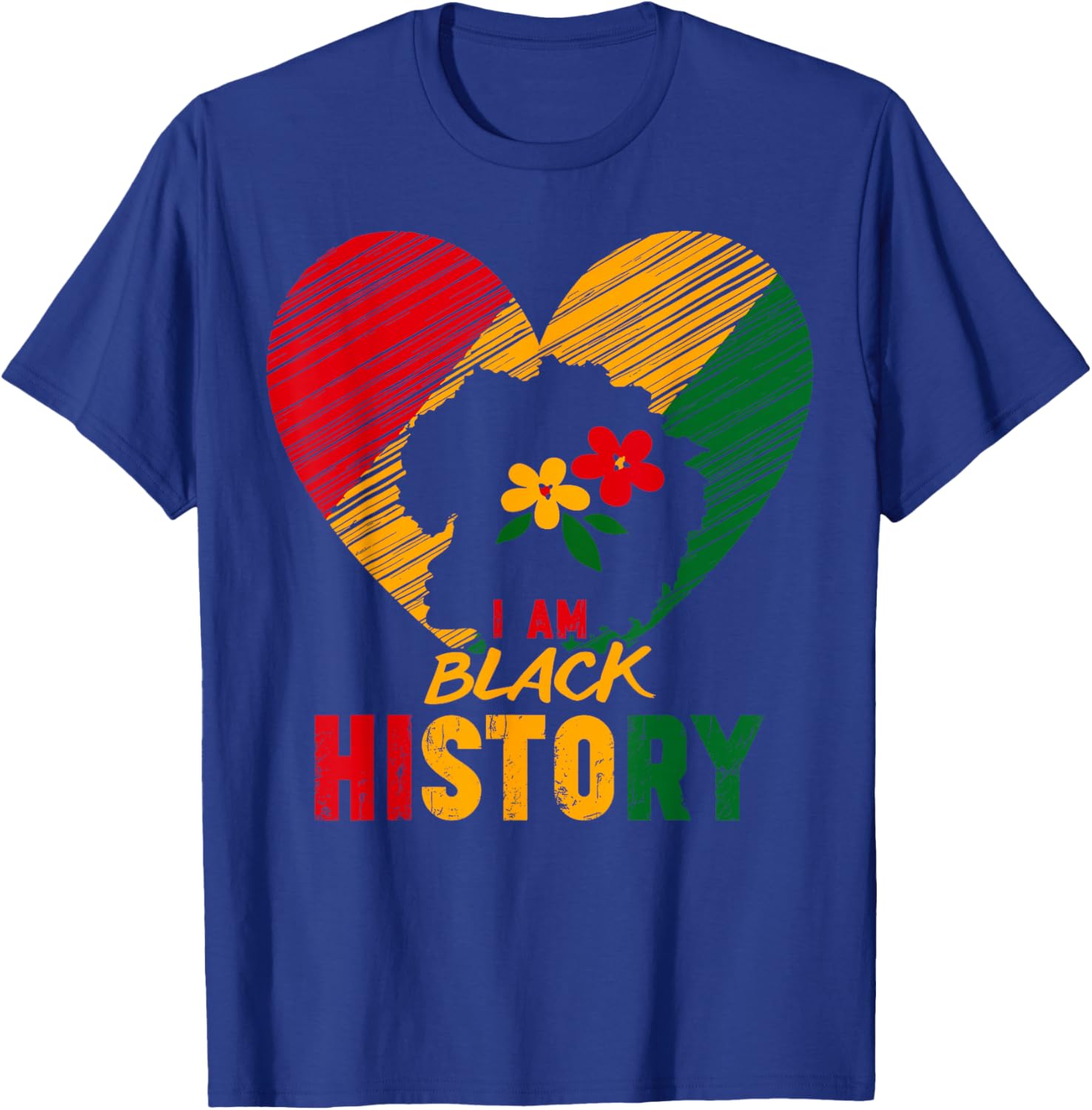 Black History Month African Pride Heart Love Melanin Women T-Shirt - T-Shirt | Royal