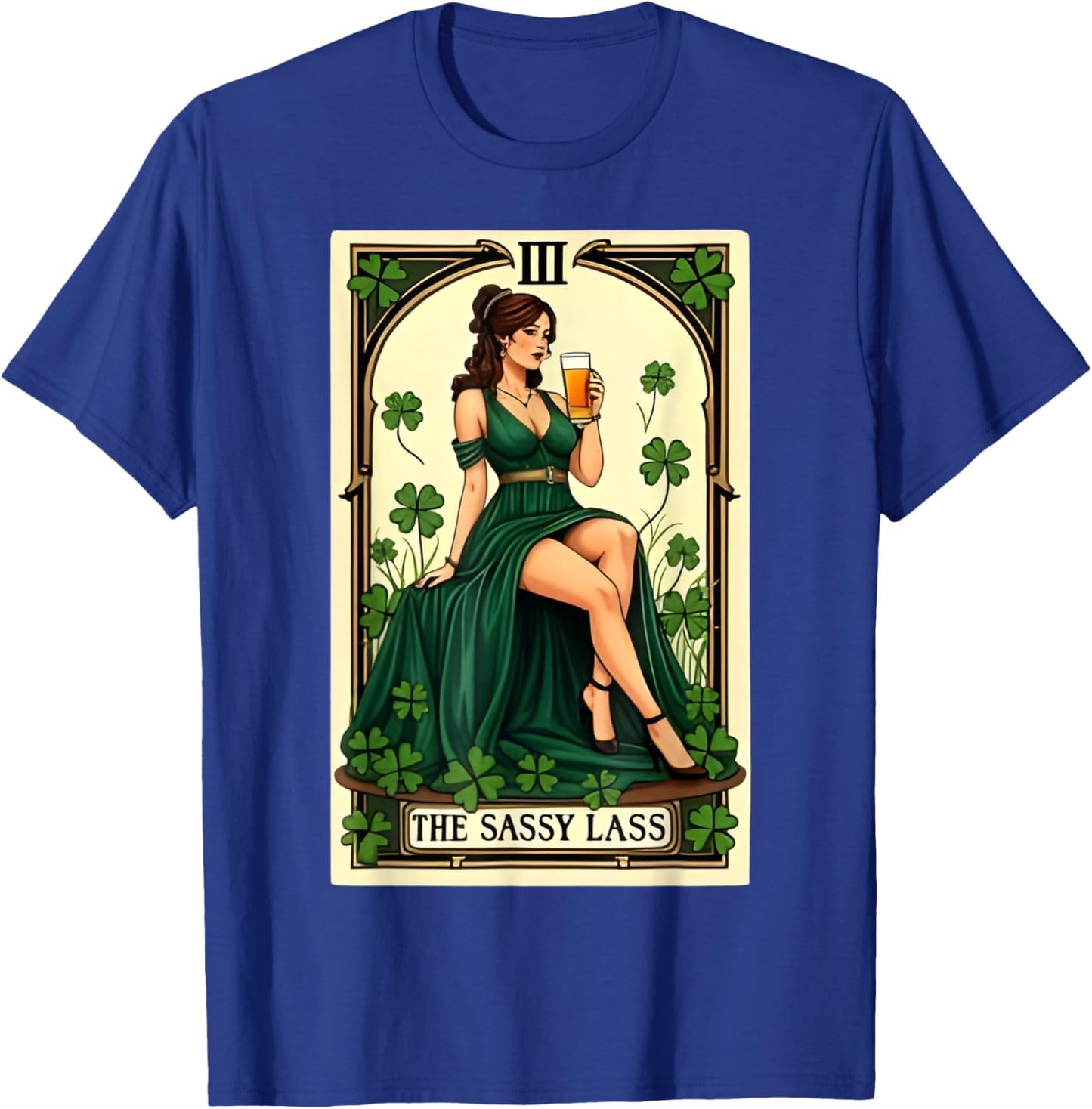 The Sassy Lass St Patrick’s Day Irish Tarot Card T-Shirt - T-Shirt | Royal