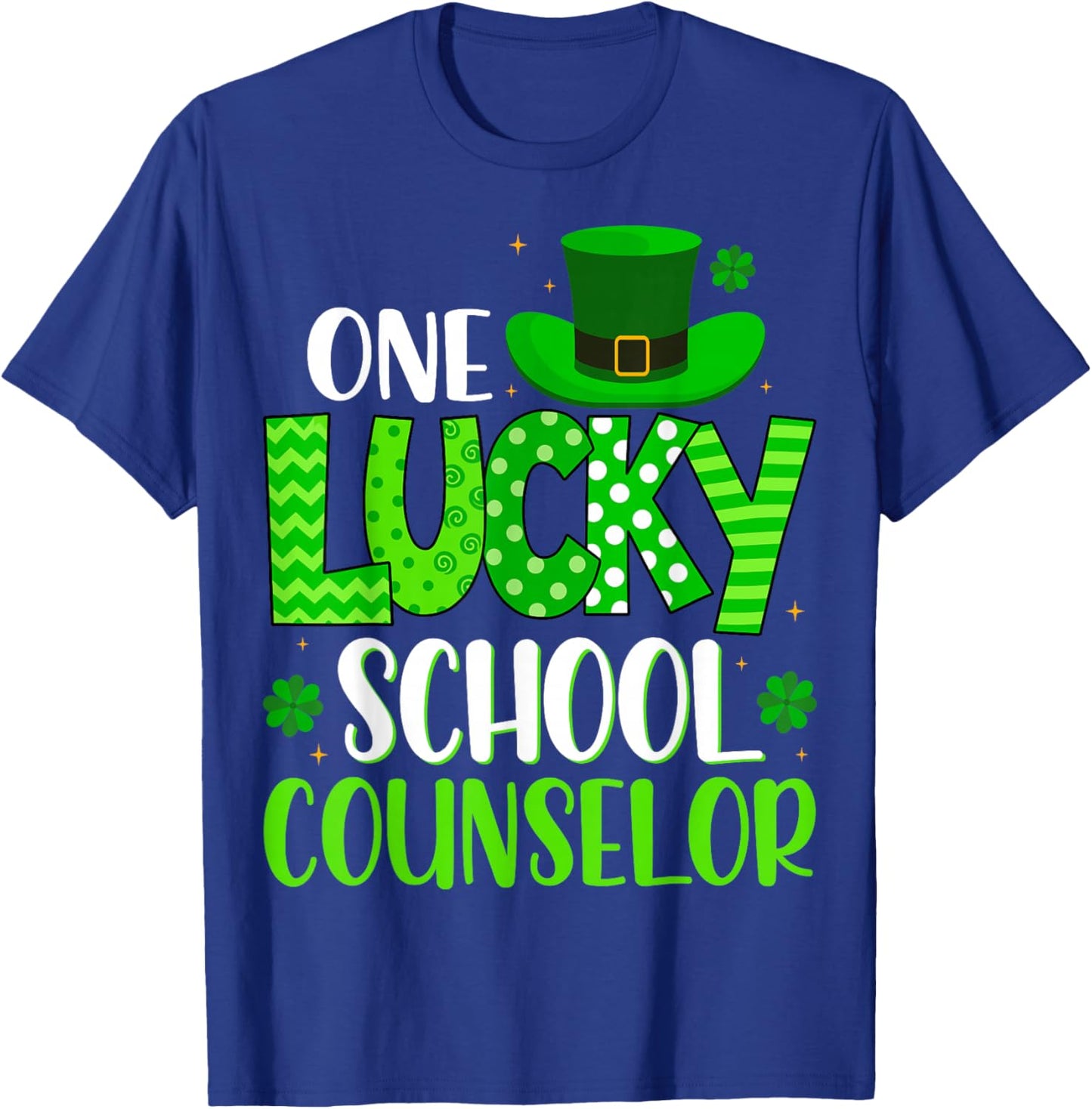 One Lucky School Counselor - St Patricks Day T-Shirt - T-Shirt | Royal