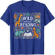 Zoo Animals Wild About Reading Books Reader Lover Librarian T-Shirt - T-Shirt | Royal