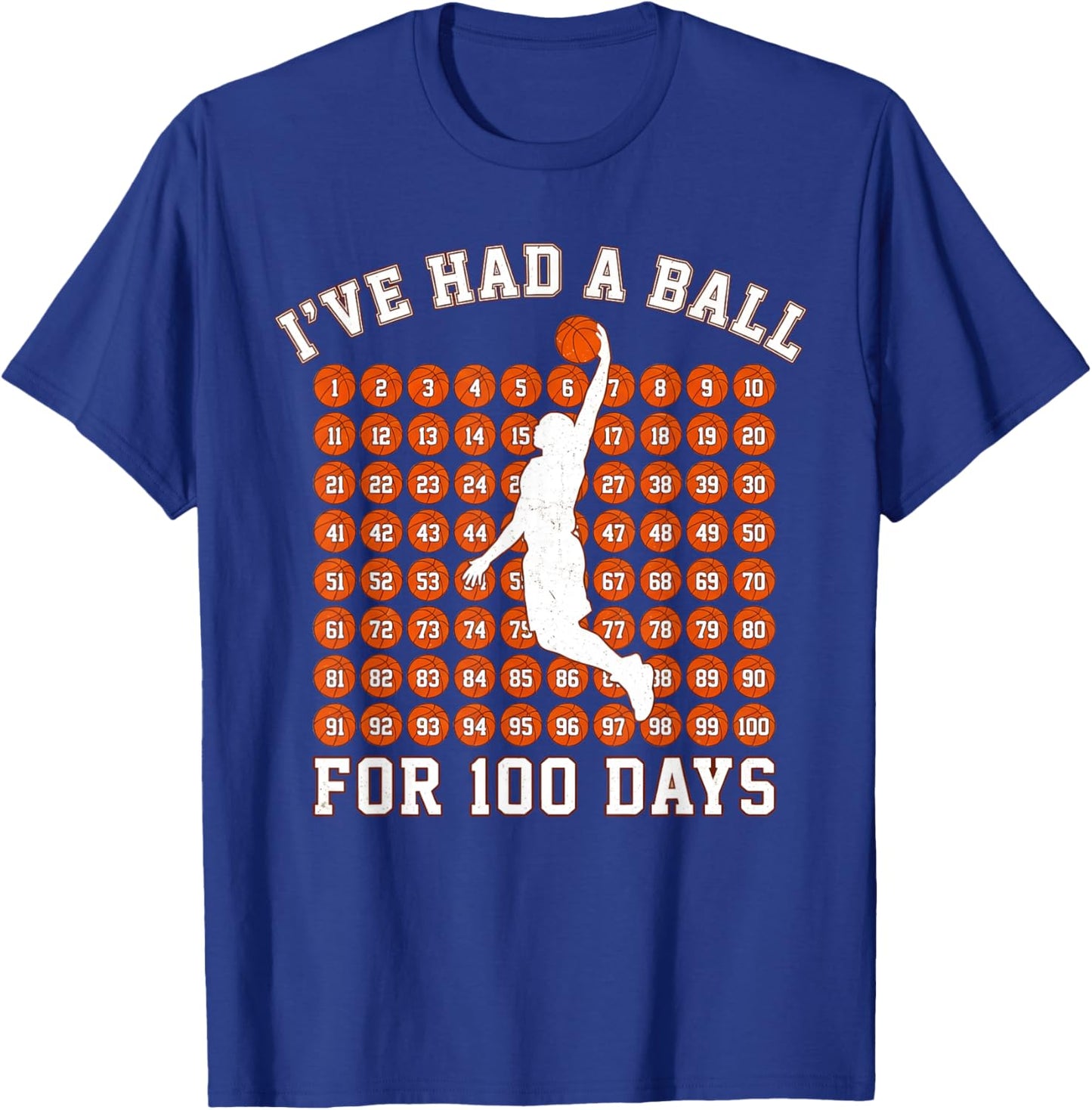 Basketball 100th Day of School Basketball 100th Day Balls T-Shirt - T-Shirt | Royal