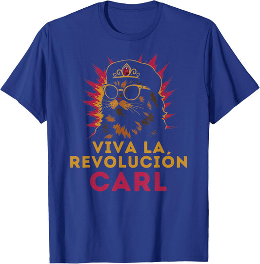 Viva La Revolucion Carl Funny Cat T-Shirt - T-Shirt | Royal