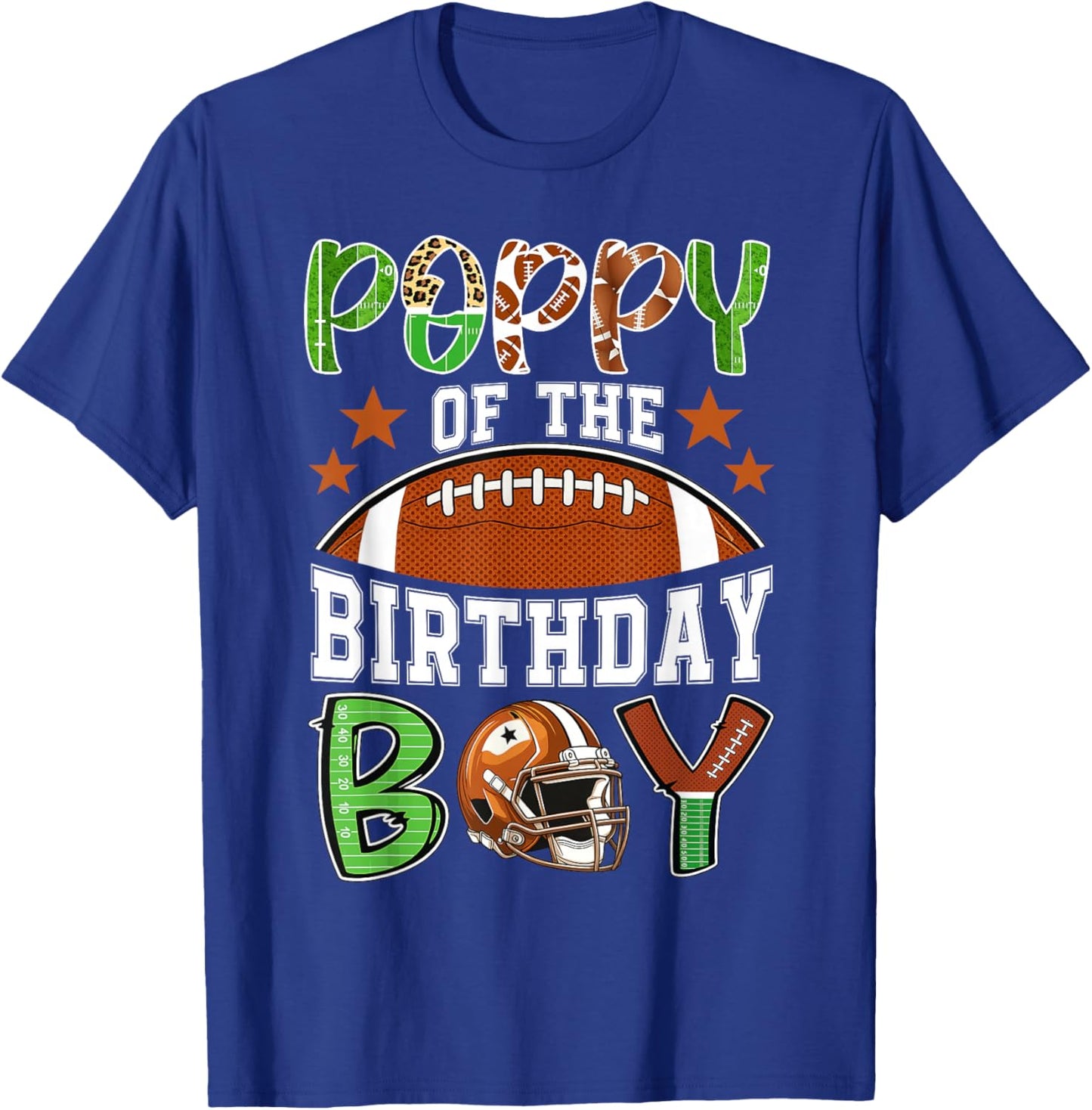 Poppy of The Birthday Boy Football Party Family Matching T-Shirt - T-Shirt | Royal