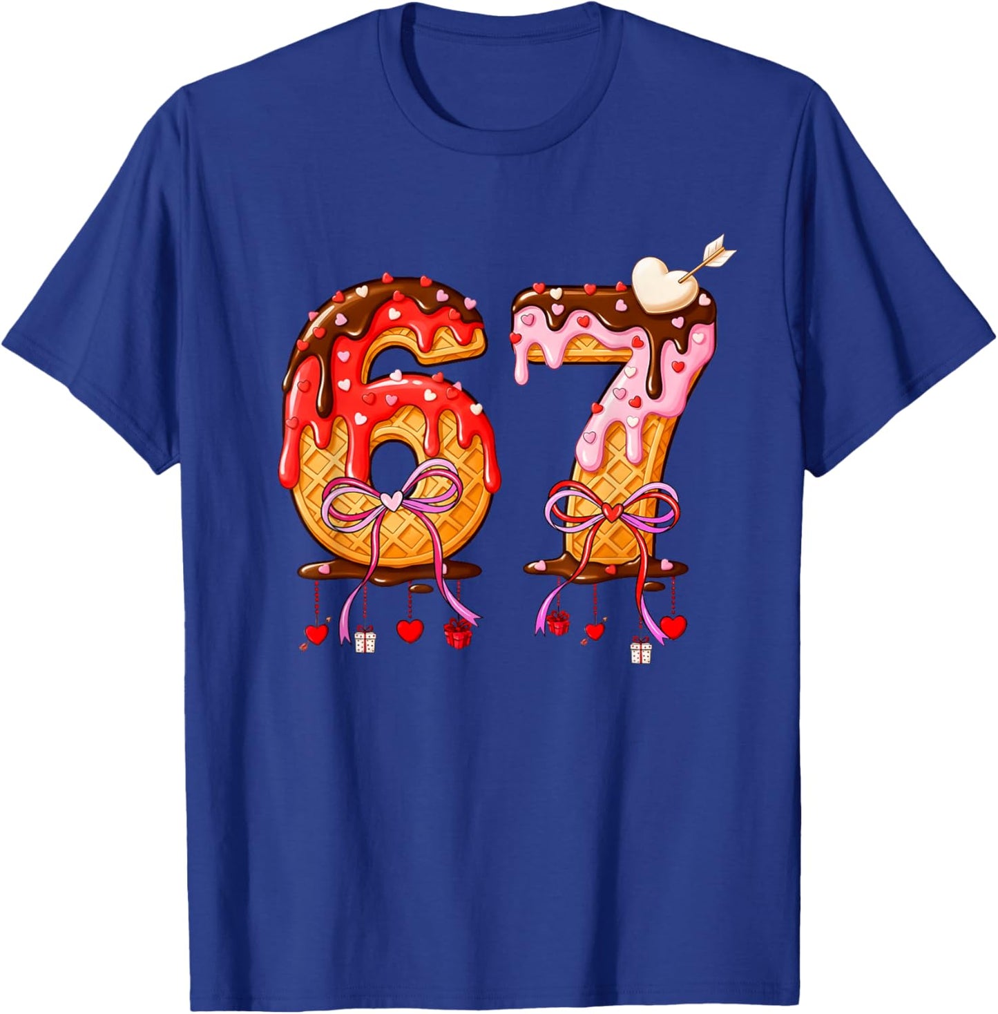 Valentine 6 7 Ice Cream Drip Meme Funny Six Seven Boy Girl T-Shirt - T-Shirt | Royal
