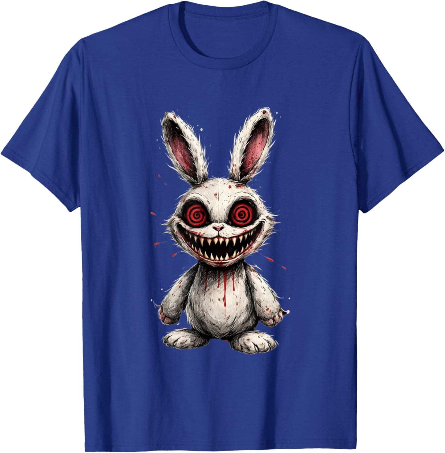 Psycho Cartoon Bunny Horror Graphic – Creepy Mascot Art T-Shirt - T-Shirt | Royal