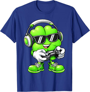 Funny Shamrock Gaming Game Irish St Patrick Day Men Boy T-Shirt - T-Shirt | Royal