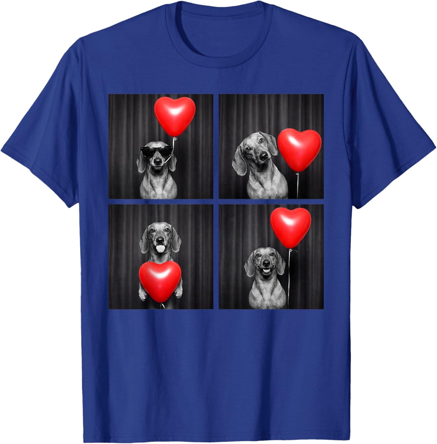 Funny Dachshund Photobooth Dog Lover Design Valentines T-Shirt - T-Shirt | Royal