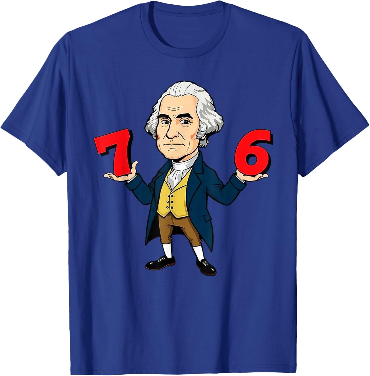 6-7 7-6 George Washington Shirt Six Seven American Design T-Shirt - T-Shirt | Royal