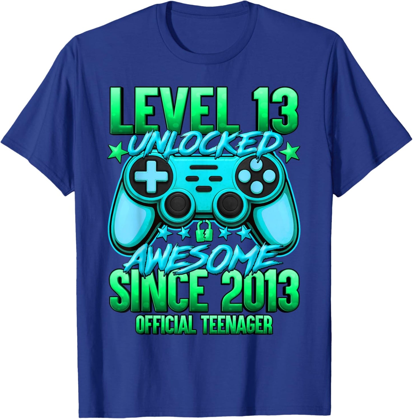 Official Teenager Level 13 Unlocked Boys 13th Birthday Boy T-Shirt - T-Shirt | Royal