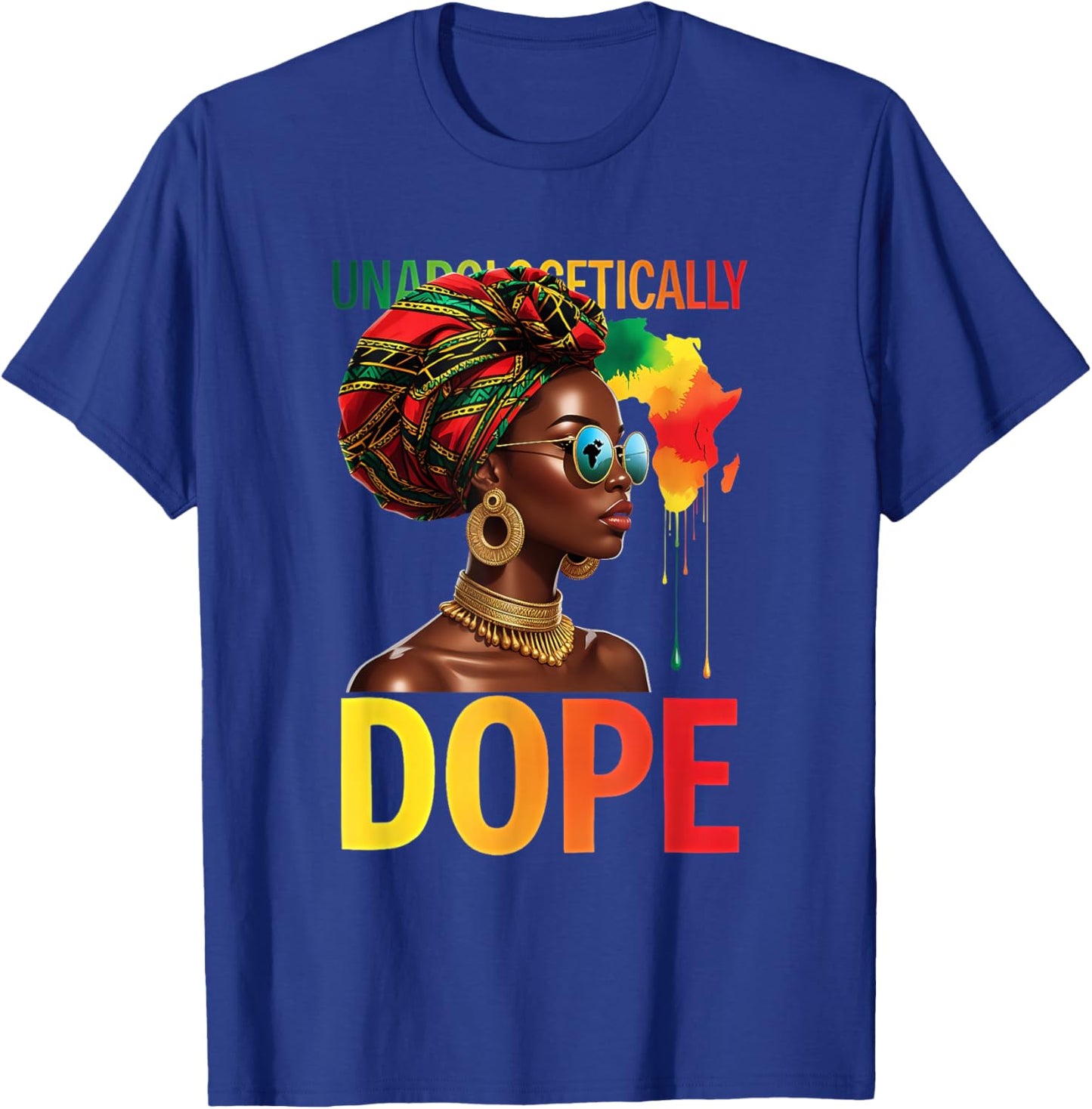 Melanin Queen Headwrap Rooted Faith Rising Afro God African T-Shirt - T-Shirt | Royal