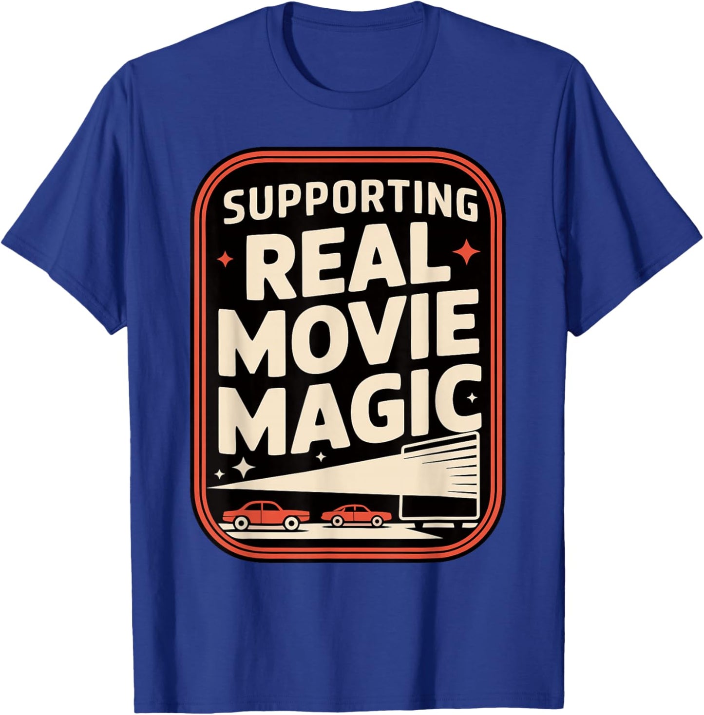 Drive-in Movie Lover Retro Film Drive-in Cinema T-Shirt - T-Shirt | Royal