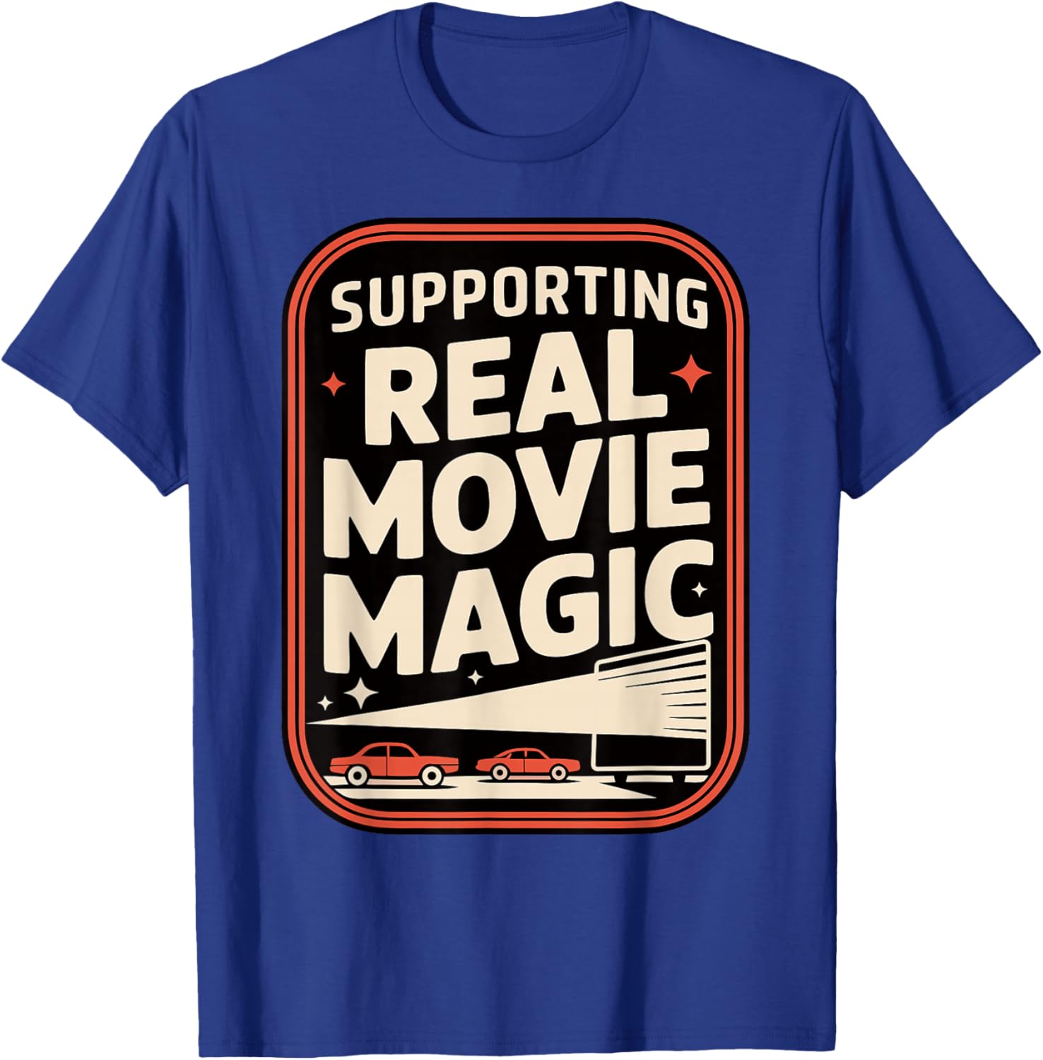 Drive-in Movie Lover Retro Film Drive-in Cinema T-Shirt - T-Shirt | Royal