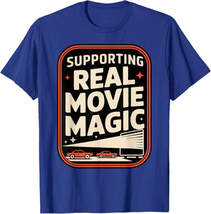 Drive-in Movie Lover Retro Film Drive-in Cinema T-Shirt - T-Shirt | Royal