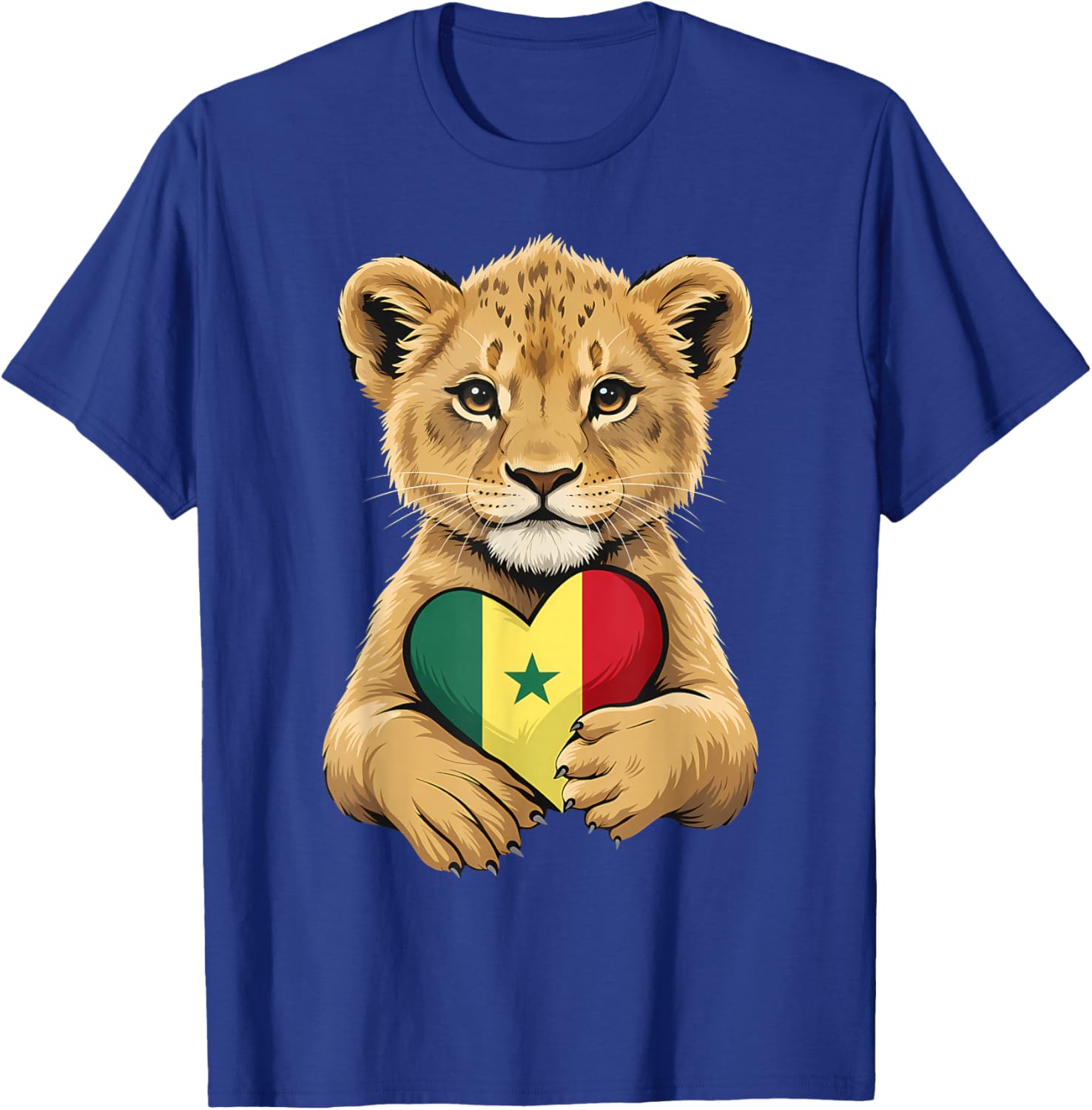 Senegal Roots Lion Heart Senegalese Flag T-Shirt - T-Shirt | Royal