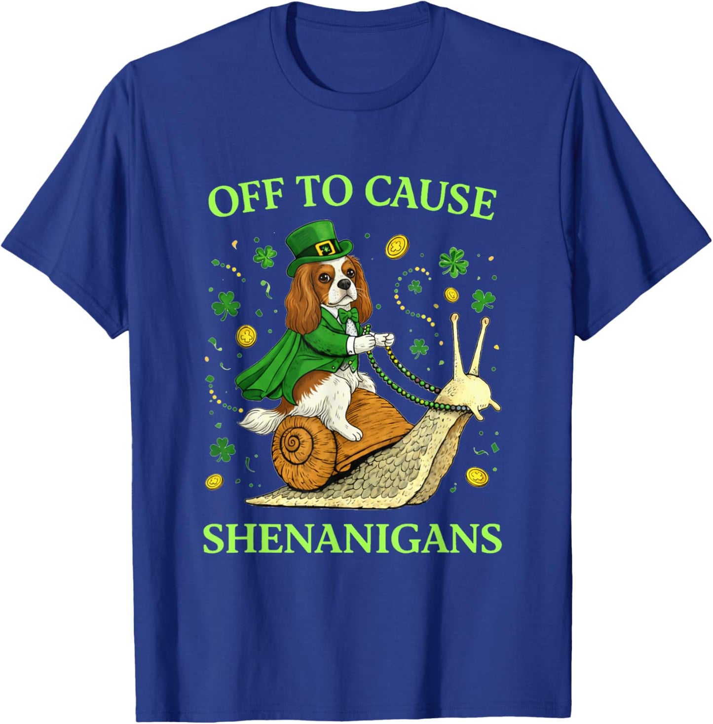 St Patricks Day Cavalier King Charles Spaniel Shenanigans T-Shirt - T-Shirt | Royal