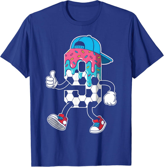 Soccer 9 Year Old Ice Cream Drip Youth 9th Birthday Boy 9 T-Shirt - T-Shirt | Royal
